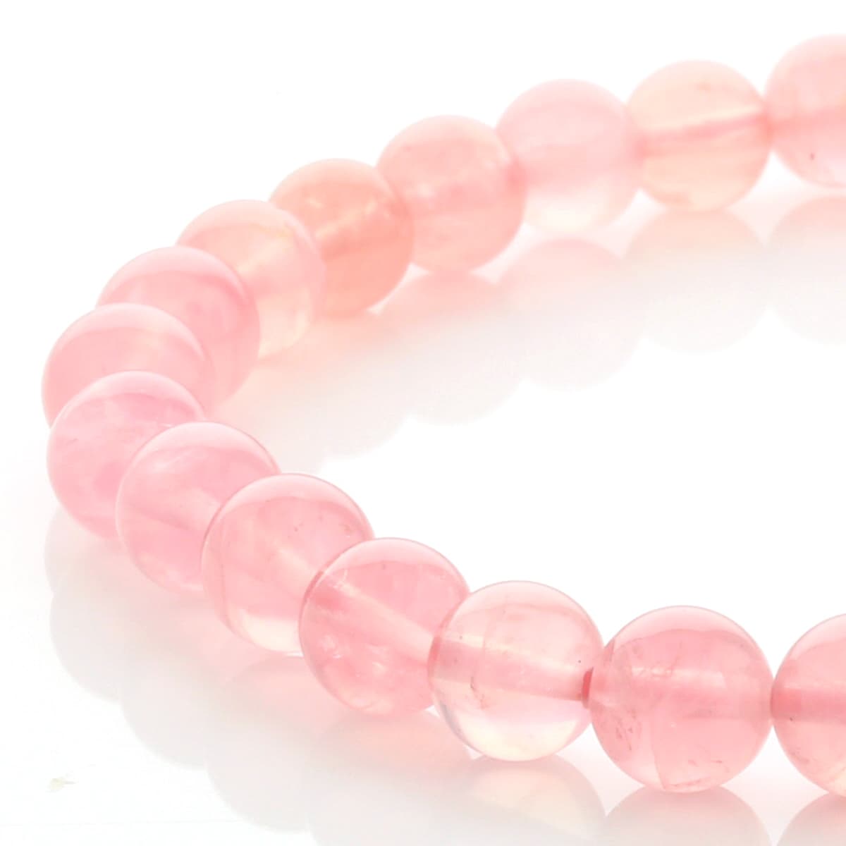 マダガスカル産 ローズクォーツ ブレスレット 6mm玉 No.7 最高級5A