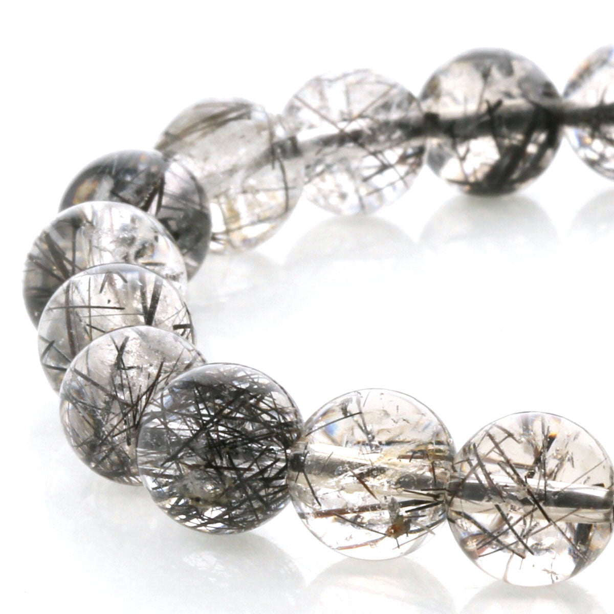 開運、運気アップ！【ブラックルチル】の玉　天然石　パワーストーン ブラックルチル （トルマリン）ブレスレット 8.5mm玉 No.47 [ 画像現物