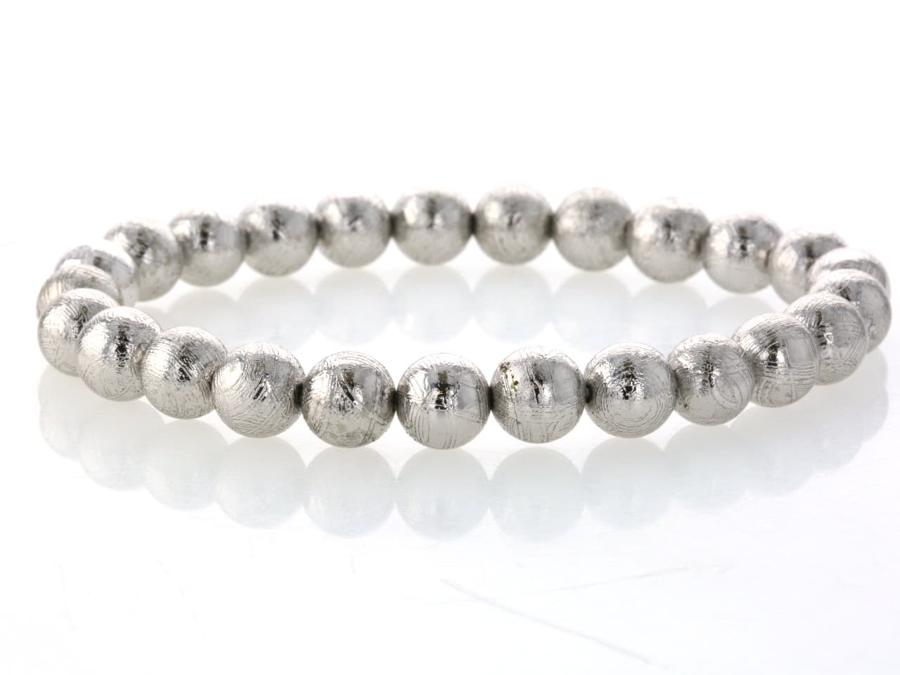 ギベオン隕石 ブレスレット 8mm玉 No.2 （鑑別書付き）  [ 画像現物・一点物 ]  パワーストーン 天然石 FORESTBLUE フォレストブルー【2627】