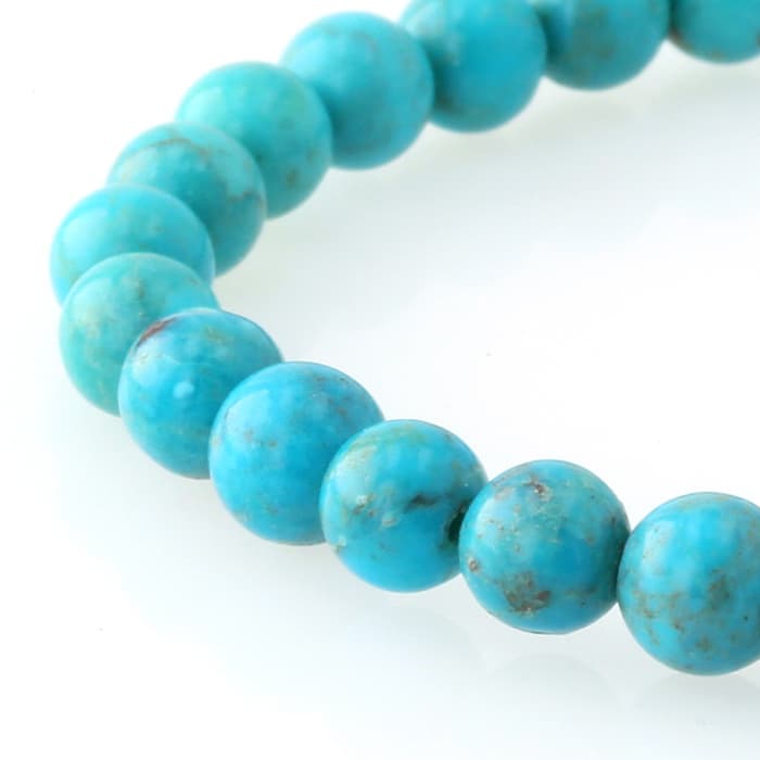 ターコイズ ブレスレット（USA産) 6mm玉 No.6   [ 画像現物・一点物 ]  パワーストーン 天然石 FORESTBLUE フォレストブルー【2663】