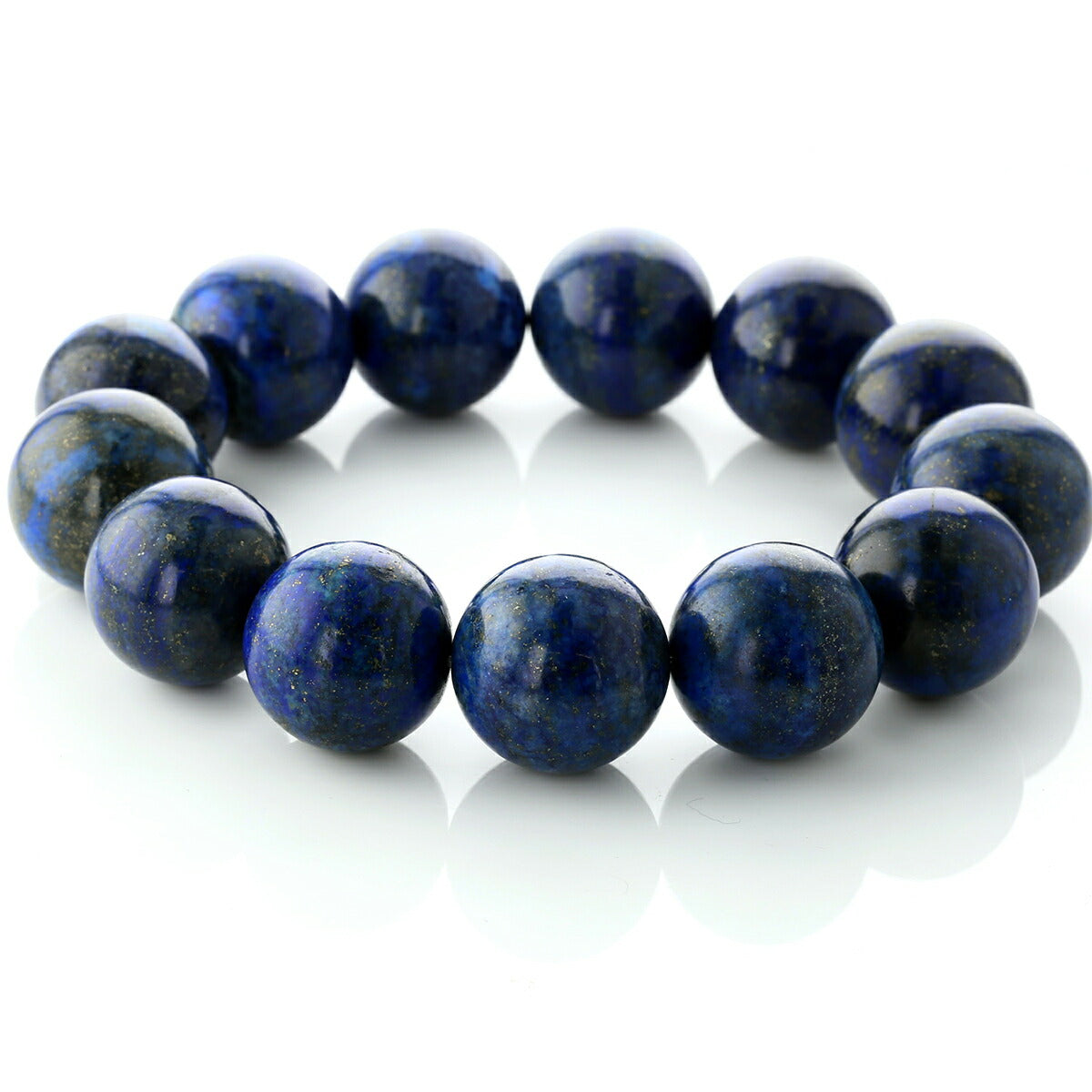 ラピスラズリ ブレスレット 20mm玉 No.49 4A   [ 画像現物・一点物 ]  パワーストーン 天然石 FORESTBLUE フォレストブルー 【2961】