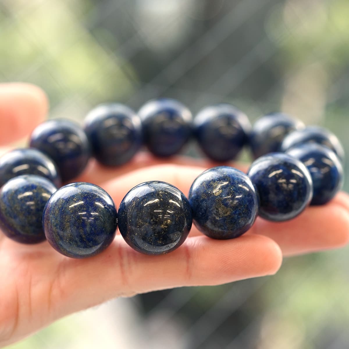 ラピスラズリ ブレスレット 20mm玉 No.50 4A   [ 画像現物・一点物 ]  パワーストーン 天然石 FORESTBLUE フォレストブルー 【2968】