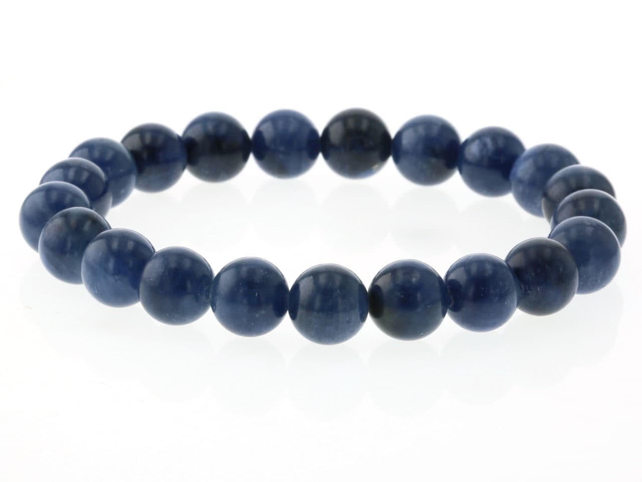 【無着色】サファイア ブレスレット（タンザニア産）  7.5mm玉 No.10   [ 画像現物・一点物 ]  パワーストーン 天然石 FORESTBLUE フォレストブルー【3309】