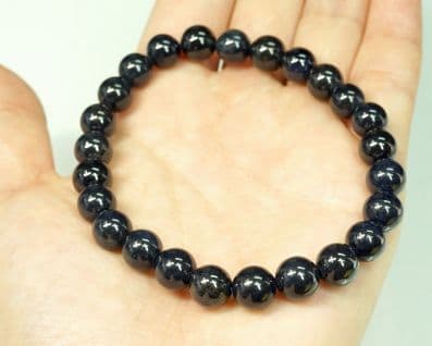 【無着色】サファイア ブレスレット（タンザニア産）  7.5mm玉 No.10   [ 画像現物・一点物 ]  パワーストーン 天然石 FORESTBLUE フォレストブルー【3309】