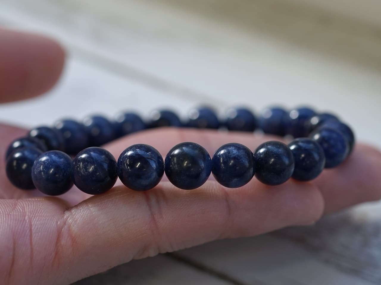 【無着色】サファイア ブレスレット（タンザニア産）  11.5mm玉 No.11   [ 画像現物・一点物 ]  パワーストーン 天然石 FORESTBLUE フォレストブルー【3310】