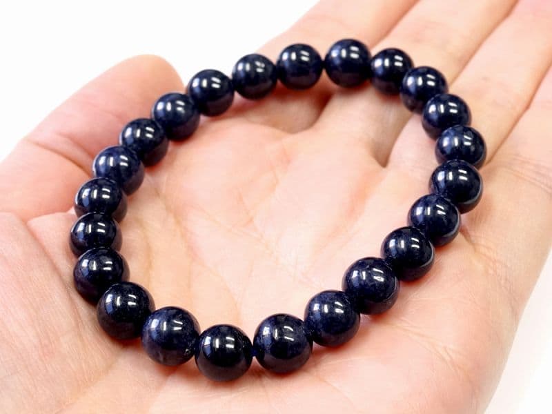 【無着色】サファイア ブレスレット（タンザニア産）  11.5mm玉 No.11   [ 画像現物・一点物 ]  パワーストーン 天然石 FORESTBLUE フォレストブルー【3310】