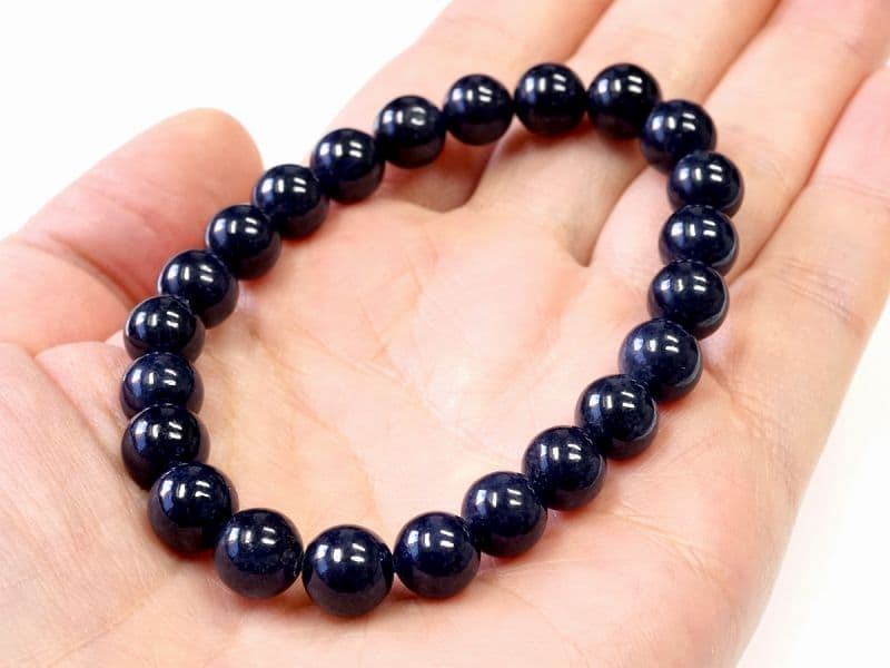 【無着色】サファイア ブレスレット（タンザニア産）  11.6mm玉 No.12   [ 画像現物・一点物 ]  パワーストーン 天然石 FORESTBLUE フォレストブルー【3311】