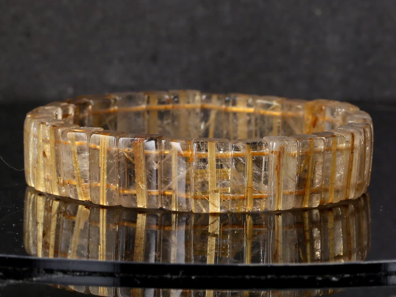 タイチンルチル バングルブレスレット No.11    [ 画像現物・一点物 ]  パワーストーン 天然石 FORESTBLUE フォレストブルー【3507】