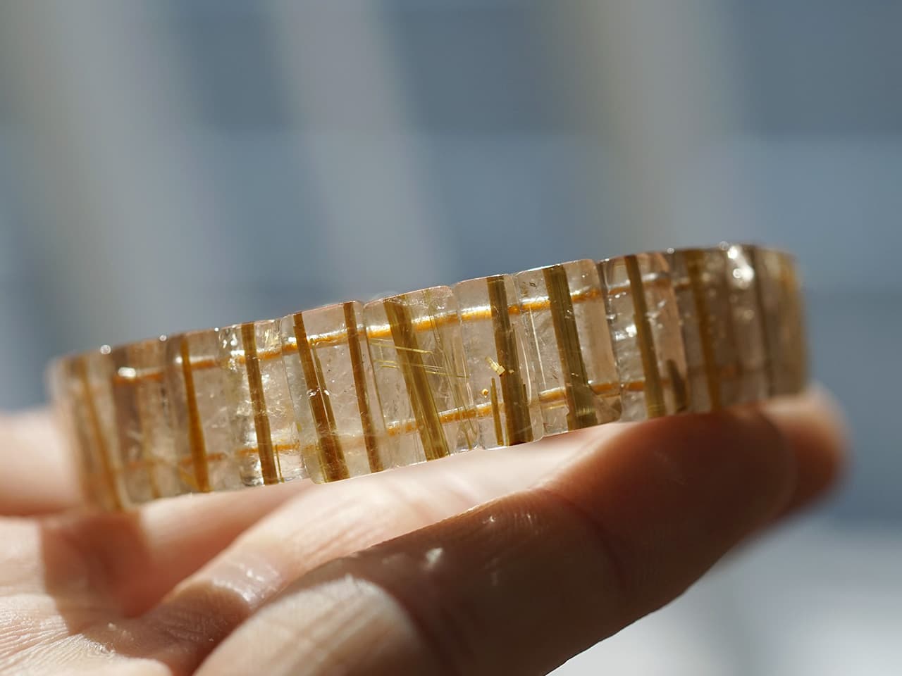 タイチンルチル バングルブレスレット No.11    [ 画像現物・一点物 ]  パワーストーン 天然石 FORESTBLUE フォレストブルー【3507】