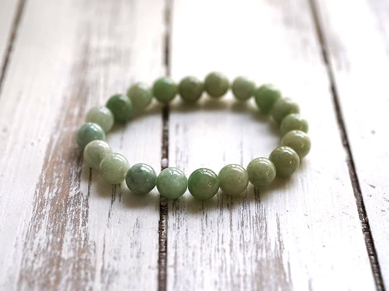 翡翠 （ひすい）(ミャンマー産) ブレスレット 10mm玉 No.9  [ 画像現物・一点物 ]  パワーストーン 天然石 FORESTBLUE フォレストブルー【3550】