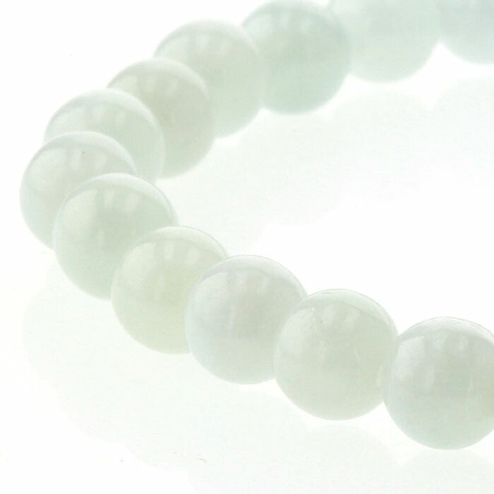 白翡翠（ひすい）  ブレスレット 6mm玉 No.24   [ 画像現物・一点物 ]  パワーストーン 天然石 FORESTBLUE フォレストブルー【3553】