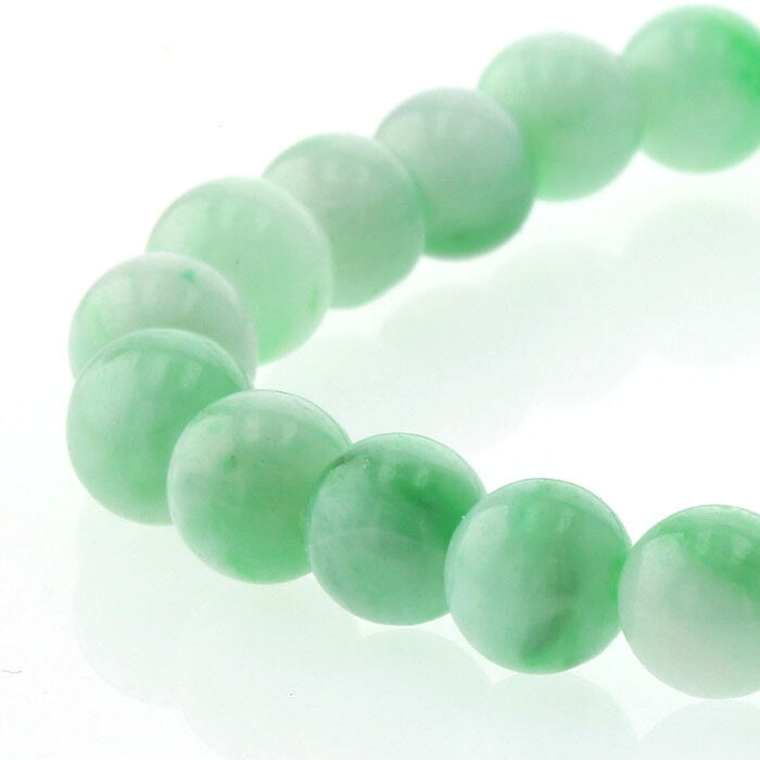 翡翠（ひすい）  ブレスレット 6mm玉 No.30   [ 画像現物・一点物 ]  パワーストーン 天然石 FORESTBLUE フォレストブルー【3723】