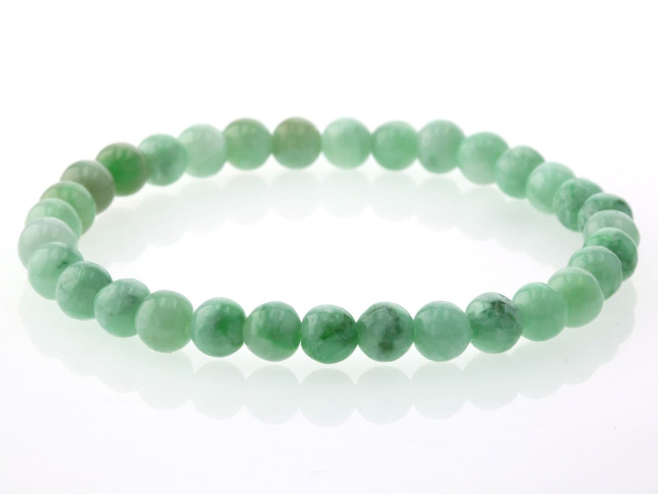 翡翠（ひすい）  ブレスレット 6mm玉 No.32   [ 画像現物・一点物 ]  パワーストーン 天然石 FORESTBLUE フォレストブルー【3725】