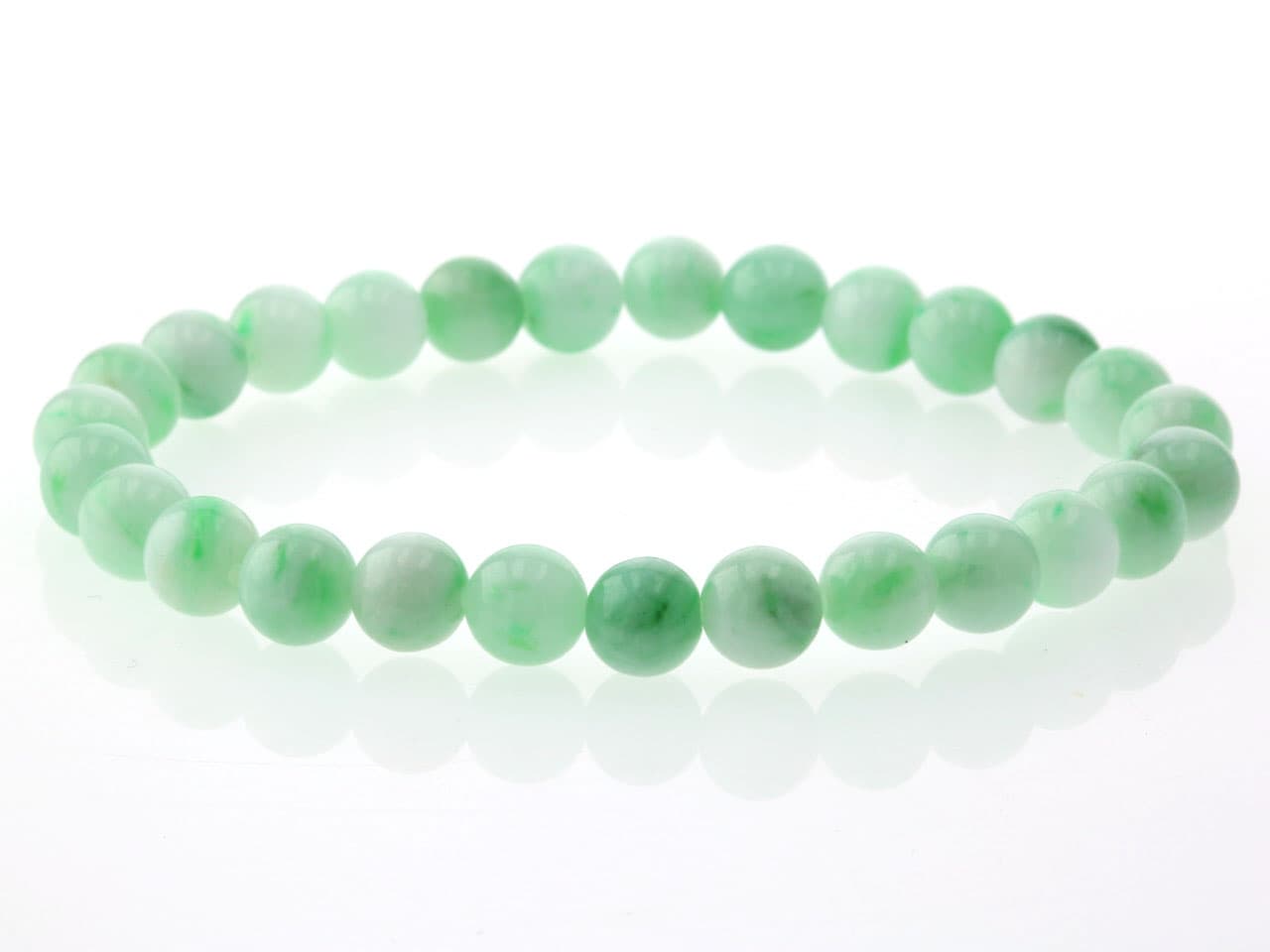 翡翠（ひすい）  ブレスレット 7mm玉 No.34   [ 画像現物・一点物 ]  パワーストーン 天然石 FORESTBLUE フォレストブルー【3727】