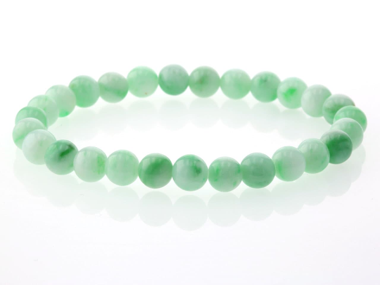 翡翠（ひすい）  ブレスレット 7mm玉 No.34   [ 画像現物・一点物 ]  パワーストーン 天然石 FORESTBLUE フォレストブルー【3727】