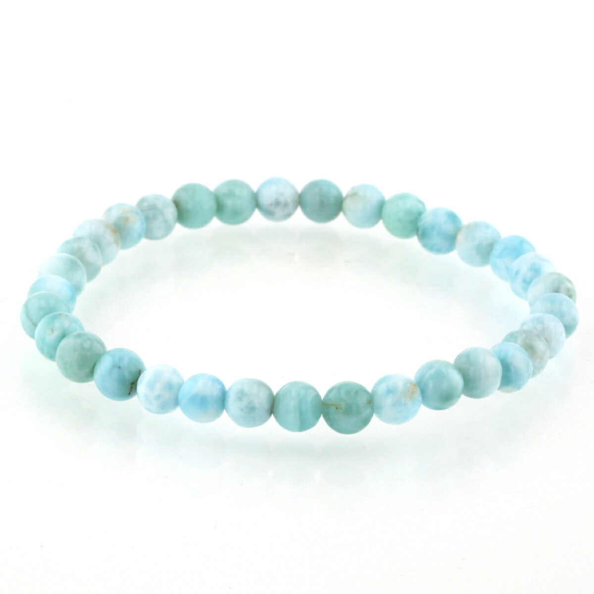 4A ラリマー ブレスレット 6mm玉 No.38  [ 画像現物・一点物 ]   パワーストーン 天然石 FORESTBLUE フォレストブルー【3747】