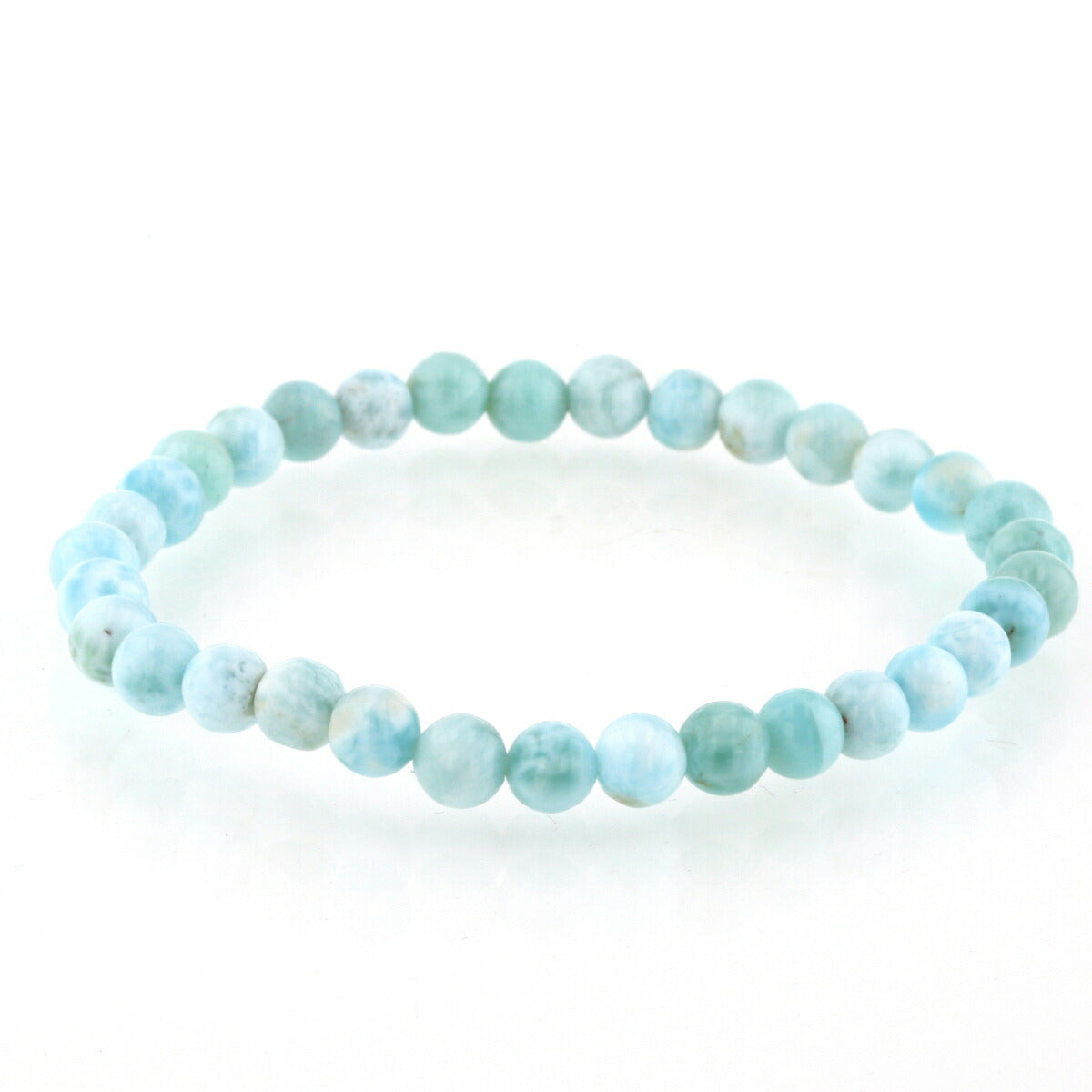 4A ラリマー ブレスレット 6mm玉 No.38  [ 画像現物・一点物 ]   パワーストーン 天然石 FORESTBLUE フォレストブルー【3747】