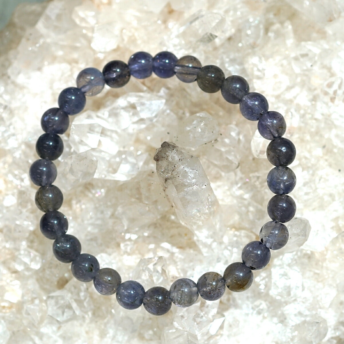 アイオライト ブレスレット 7.5mm玉 No.8  [ 画像現物・一点物 ]    [ 画像現物・一点物 ]  パワーストーン 天然石 FORESTBLUE フォレストブルー【3876】