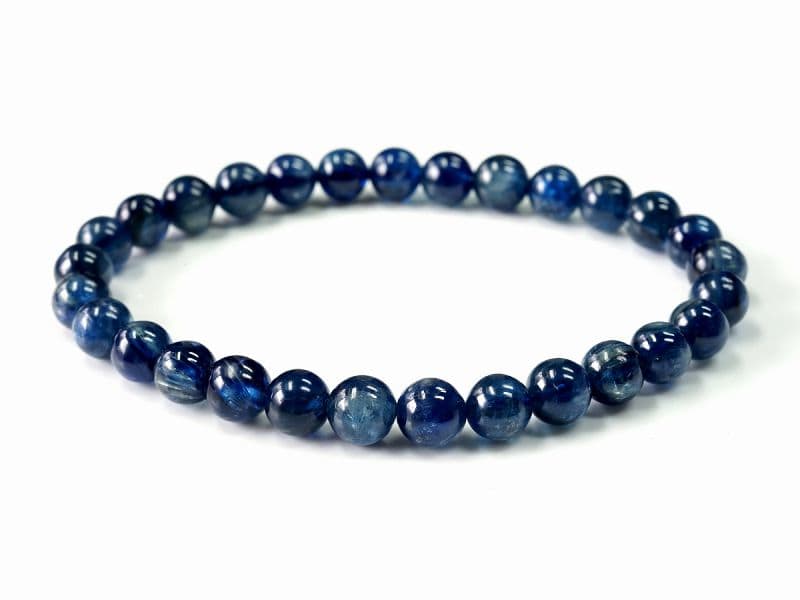 カイヤナイト (タンザニア産) 　ブレスレット 6mm玉 No.5   [ 画像現物・一点物 ]  パワーストーン 天然石 FORESTBLUE フォレストブルー【3881】