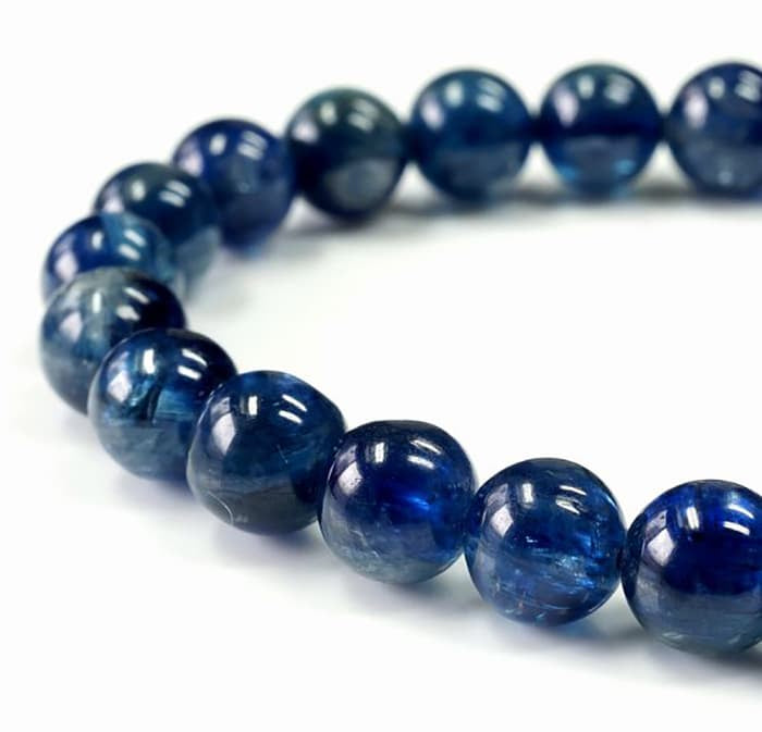 カイヤナイト (タンザニア産) 　ブレスレット 6mm玉 No.5   [ 画像現物・一点物 ]  パワーストーン 天然石 FORESTBLUE フォレストブルー【3881】