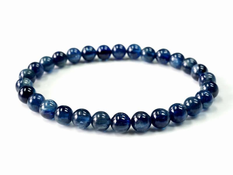カイヤナイト (タンザニア産) 　ブレスレット 6mm玉 No.6   [ 画像現物・一点物 ]  パワーストーン 天然石 FORESTBLUE フォレストブルー【3882】