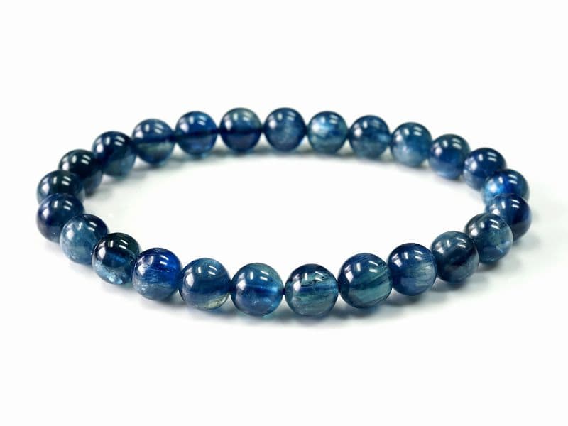 カイヤナイト (タンザニア産) 　ブレスレット 6mm玉 No.7   [ 画像現物・一点物 ]  パワーストーン 天然石 FORESTBLUE フォレストブルー【3883】