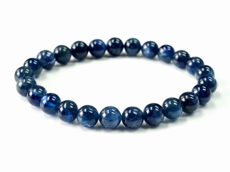 カイヤナイト (タンザニア産) 　ブレスレット 6mm玉 No.8   [ 画像現物・一点物 ]  パワーストーン 天然石 FORESTBLUE フォレストブルー【3885】