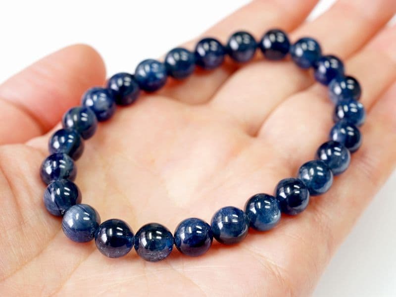 カイヤナイト (タンザニア産) 　ブレスレット 6mm玉 No.8   [ 画像現物・一点物 ]  パワーストーン 天然石 FORESTBLUE フォレストブルー【3885】