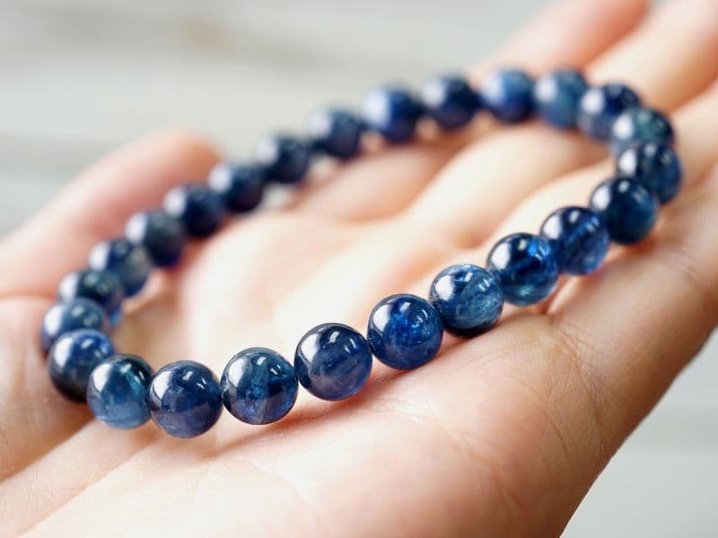 カイヤナイト (タンザニア産) 　ブレスレット 6mm玉 No.8   [ 画像現物・一点物 ]  パワーストーン 天然石 FORESTBLUE フォレストブルー【3885】