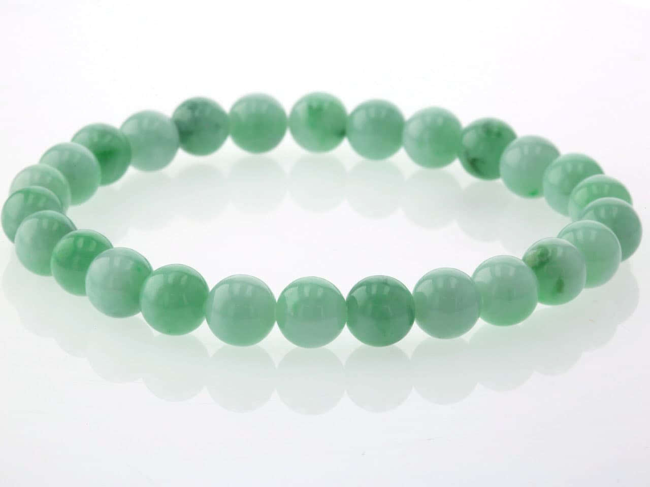 翡翠（ひすい）  ブレスレット 8mm玉 No.39   [ 画像現物・一点物 ]  パワーストーン 天然石 FORESTBLUE フォレストブルー【4048】