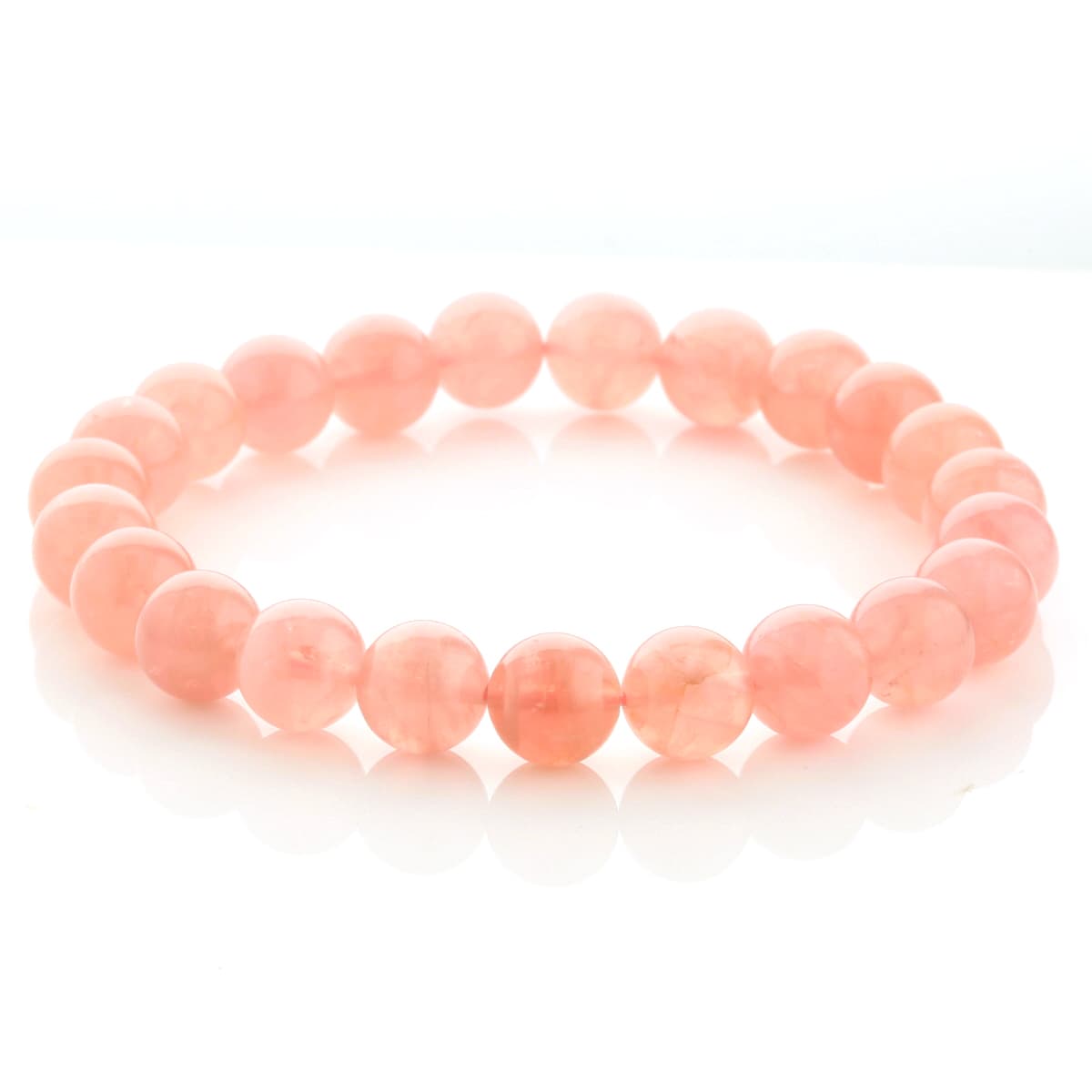 マダガスカル産 ローズクォーツ ブレスレット 8.5mm玉 No.12 最高級5A