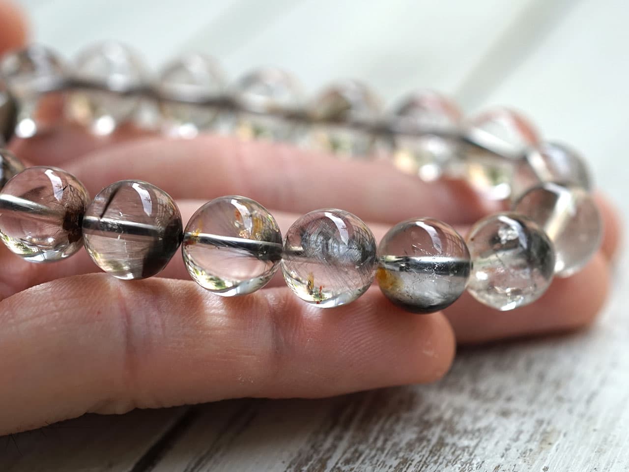 プラチナ放射ルチル ブレスレット 12mm玉 No.7 [ 画像現物・一点物