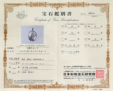 ブラックルチル ペンダントトップ （18金ホワイトゴールド） No.8 （鑑別書付）   [ 画像現物・一点物 ]  パワーストーン 天然石 FORESTBLUE フォレストブルー【4592】