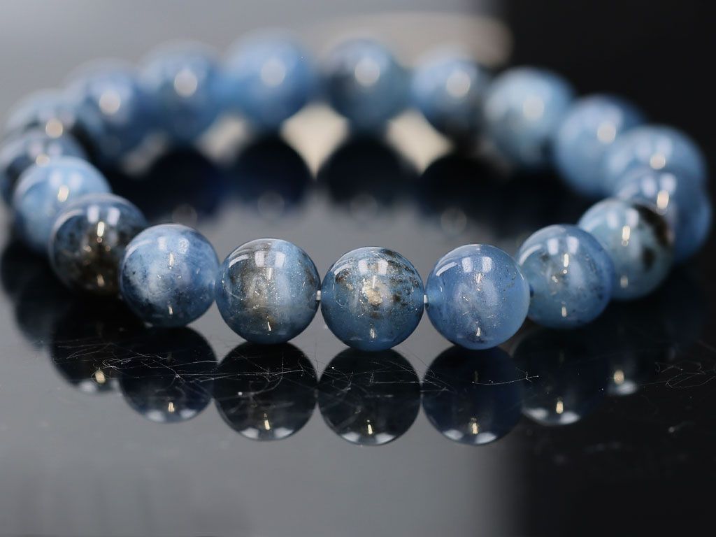 ブラックスター アクアマリン ブレスレット 11mm玉 No.63   [ 画像現物・一点物 ]  パワーストーン 天然石 FORESTBLUE フォレストブルー【4637】