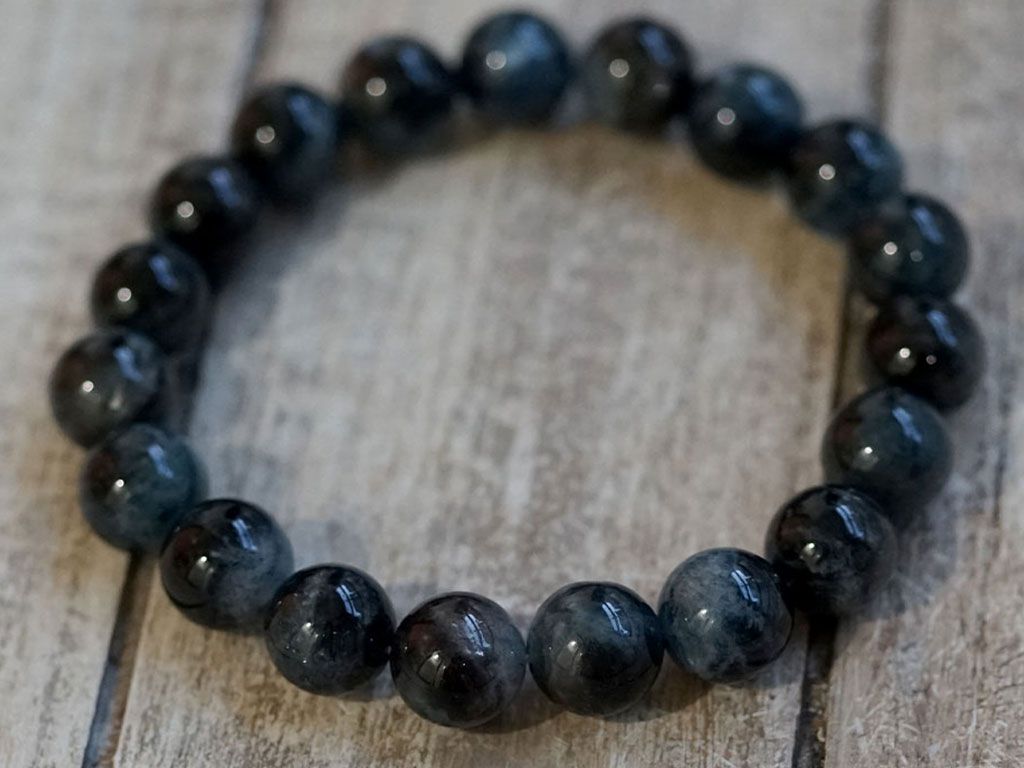 ブラックスター アクアマリン ブレスレット 11mm玉 No.64 [ 画像現物