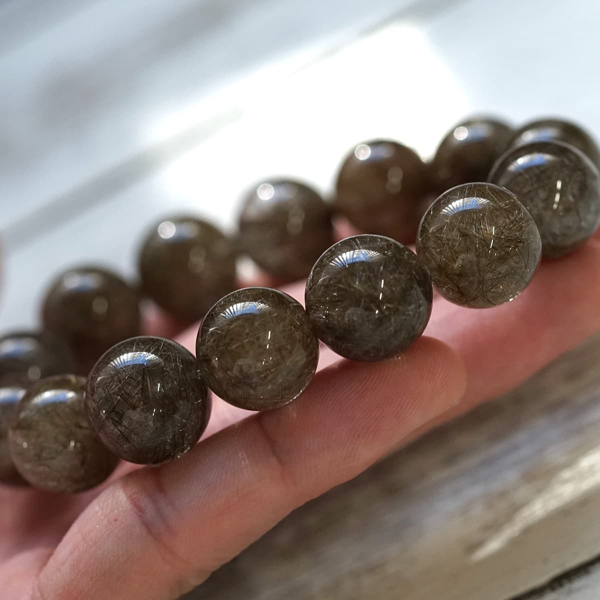 プラチナルチル ブレスレット 15mm玉 No.16   [ 画像現物・一点物 ]  パワーストーン 天然石 FORESTBLUE フォレストブルー【4749】