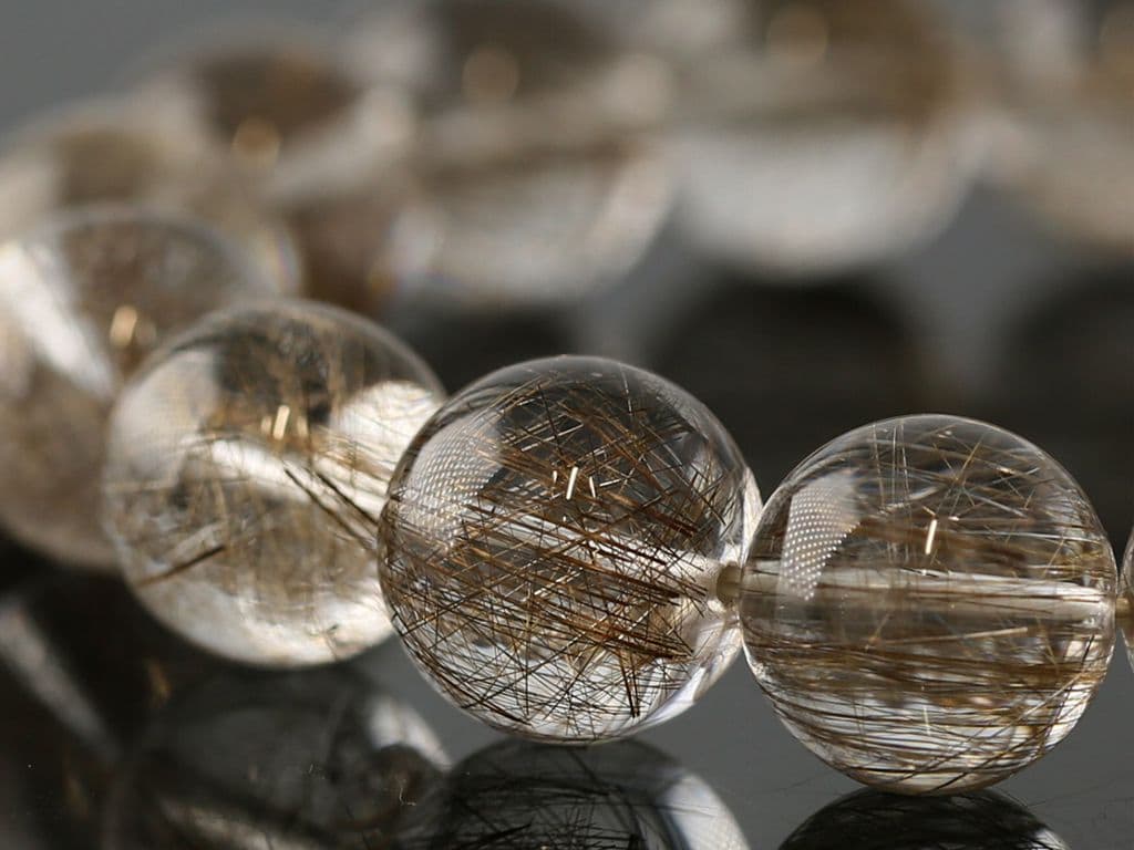 プラチナルチル ブレスレット 13mm玉 No.42  [ 画像現物・一点物 ]  パワーストーン 天然石 FORESTBLUE フォレストブルー【4753】