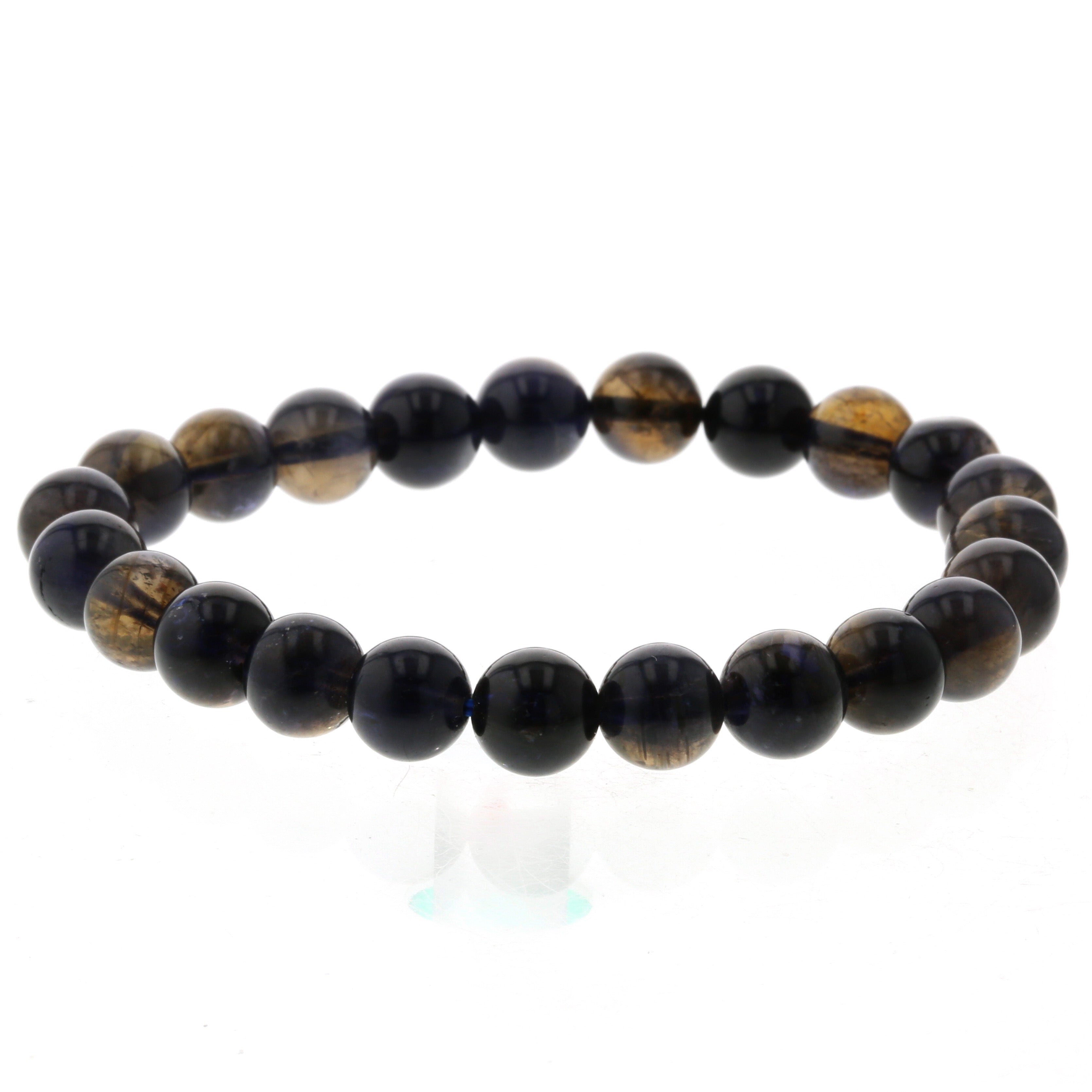 最高級（5A） ブラックスター アイオライト ブレスレット 8mm玉 No.15  [ 画像現物・一点物 ]    [ 画像現物・一点物 ]  パワーストーン 天然石 FORESTBLUE フォレストブルー【4927】