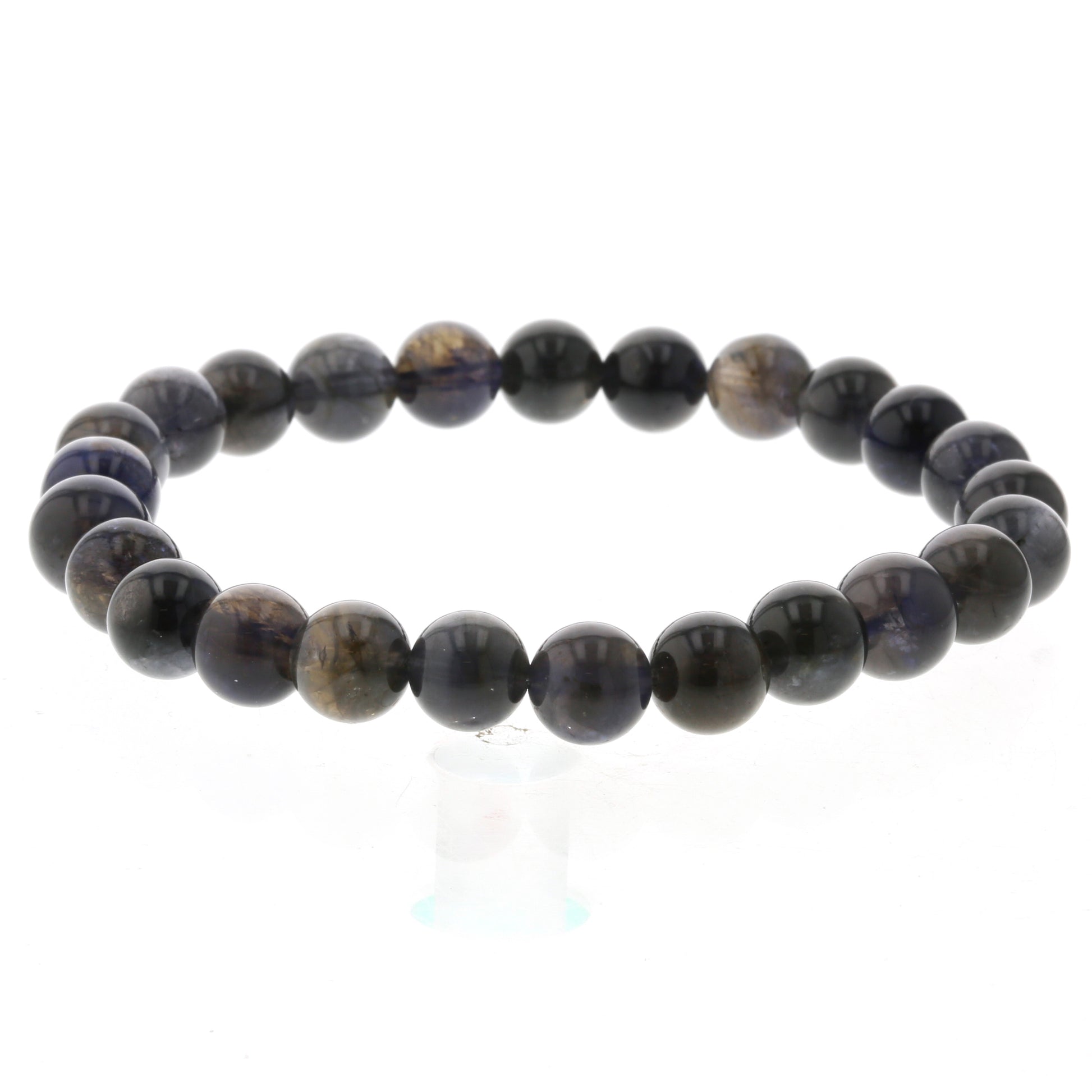 最高級（5A） ブラックスター アイオライト ブレスレット 8mm玉 No.16  [ 画像現物・一点物 ]    [ 画像現物・一点物 ]  パワーストーン 天然石 FORESTBLUE フォレストブルー【4928】