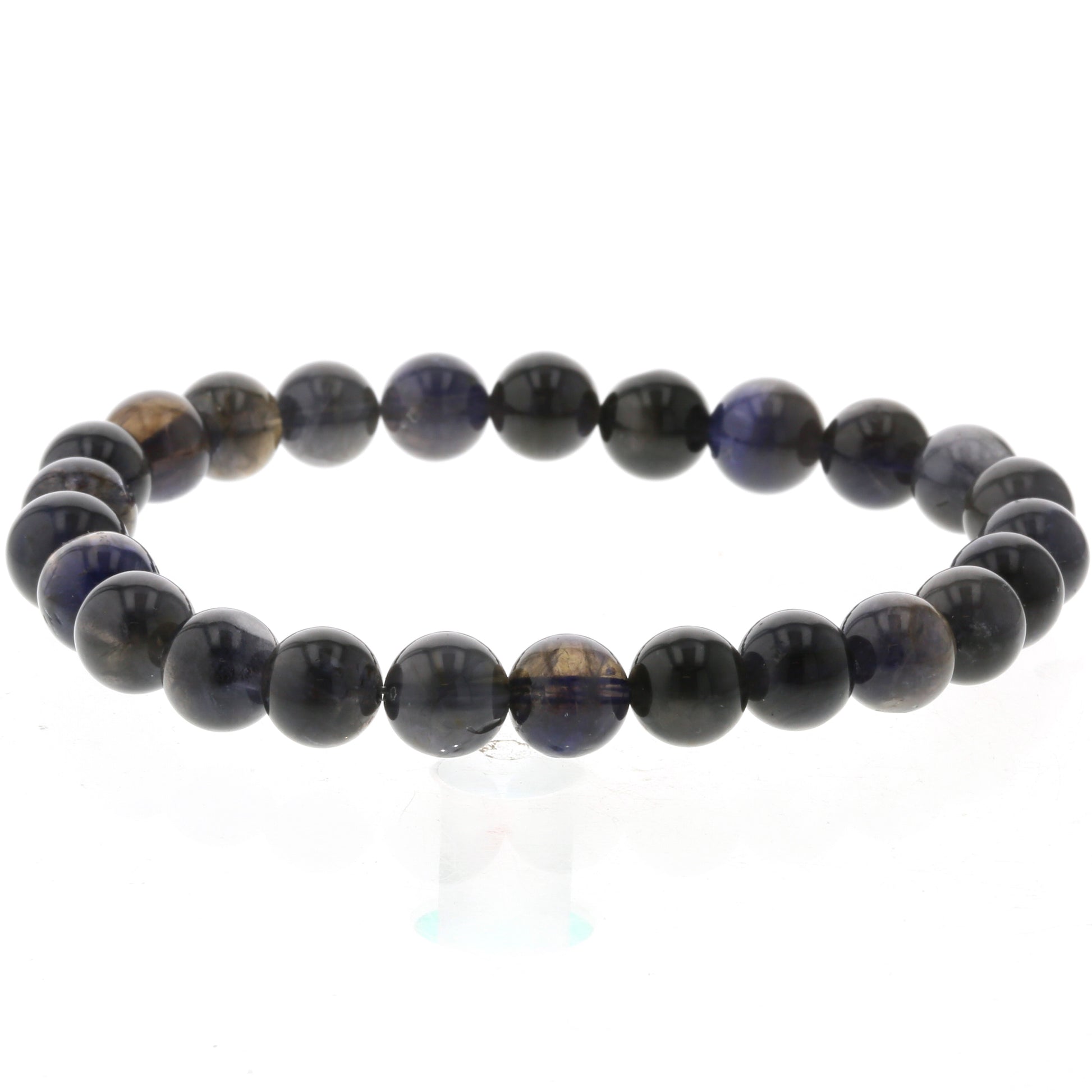 最高級（5A） ブラックスター アイオライト ブレスレット 8mm玉 No.16  [ 画像現物・一点物 ]    [ 画像現物・一点物 ]  パワーストーン 天然石 FORESTBLUE フォレストブルー【4928】