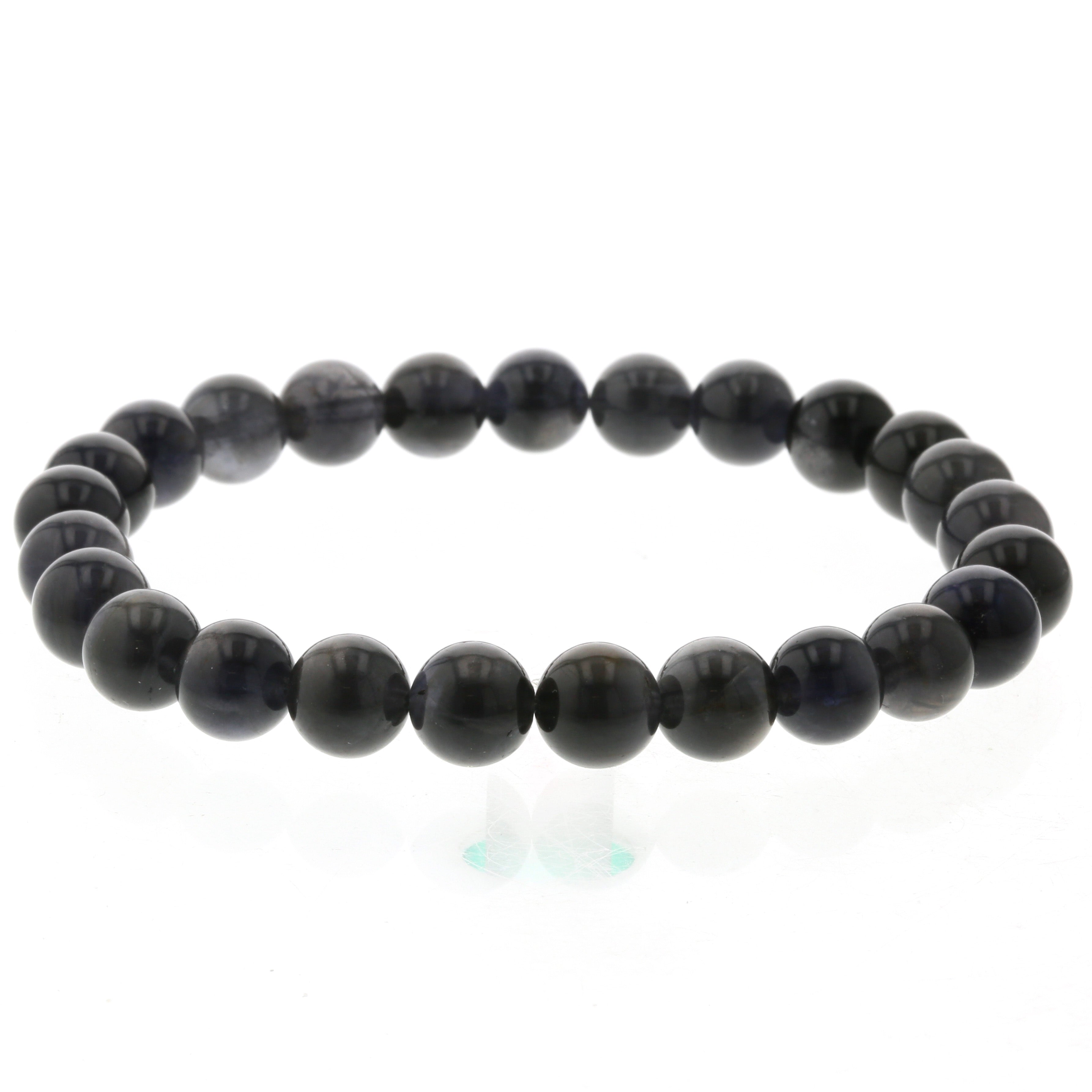最高級（5A） ブラックスター アイオライト ブレスレット 8mm玉 No.17  [ 画像現物・一点物 ]    [ 画像現物・一点物 ]  パワーストーン 天然石 FORESTBLUE フォレストブルー【4929】