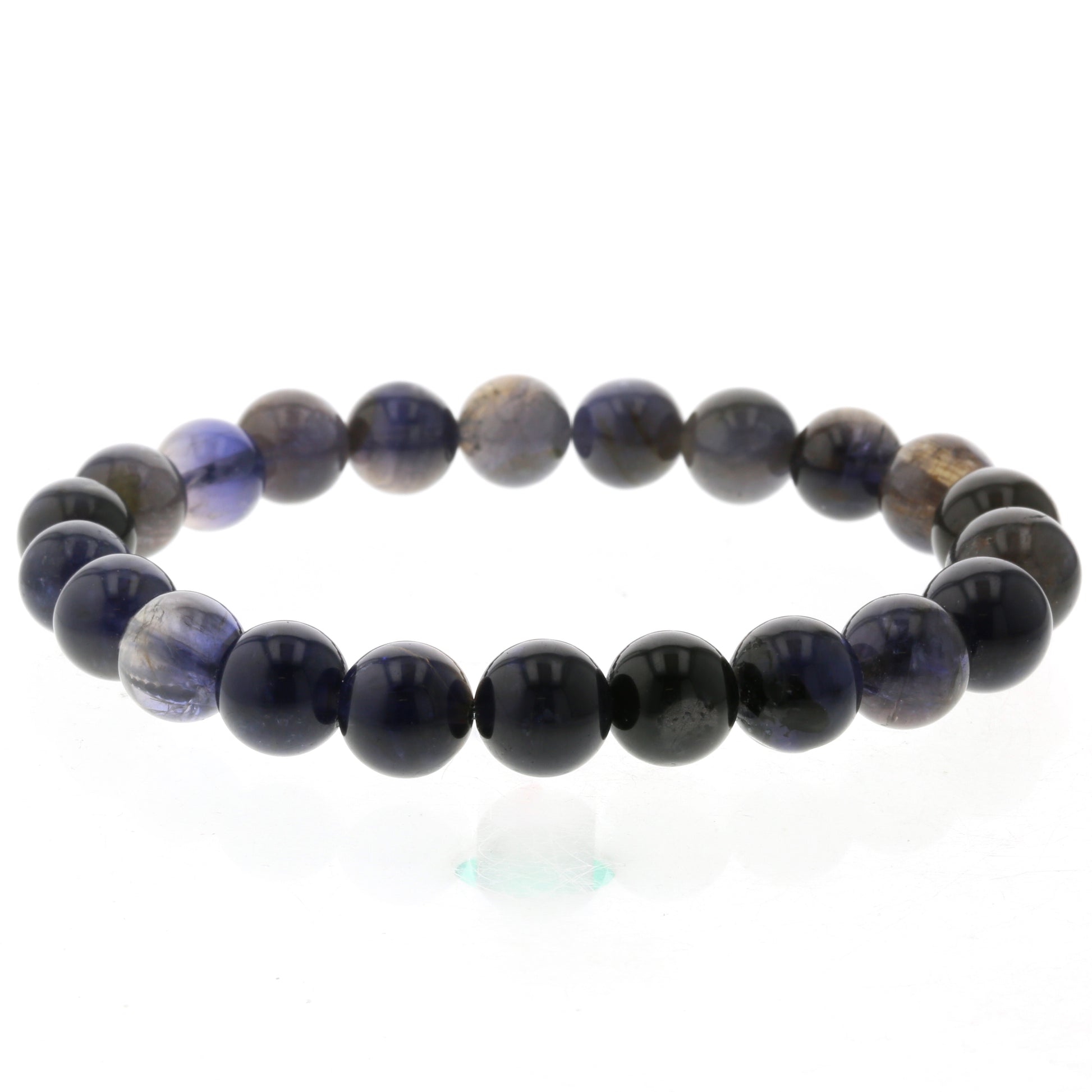 最高級（5A） ブラックスター アイオライト ブレスレット 10mm玉 No.18  [ 画像現物・一点物 ]    [ 画像現物・一点物 ]  パワーストーン 天然石 FORESTBLUE フォレストブルー【4930】