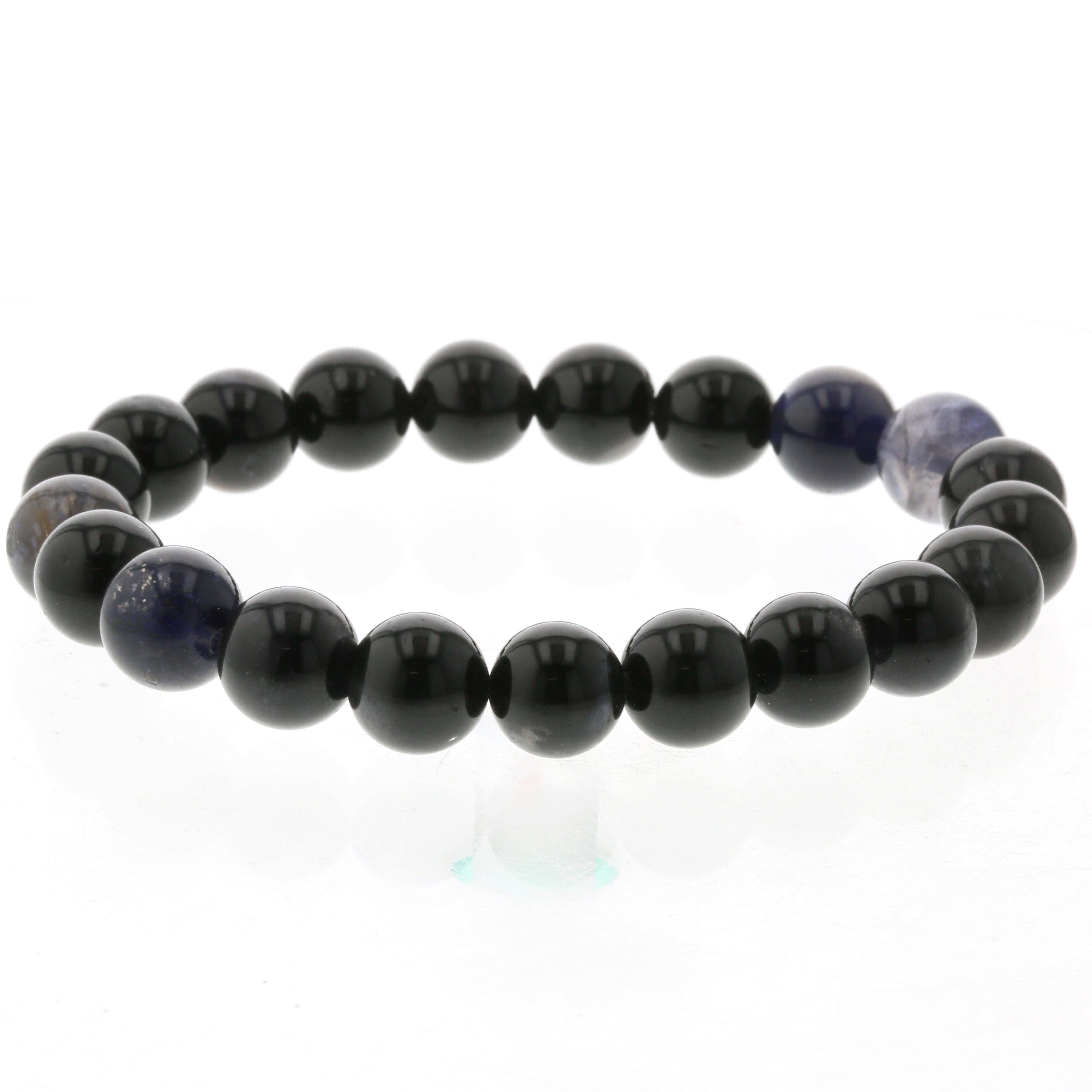 最高級（5A） ブラックスター アイオライト ブレスレット 10mm玉 No.20  [ 画像現物・一点物 ]    [ 画像現物・一点物 ]  パワーストーン 天然石 FORESTBLUE フォレストブルー【4931】