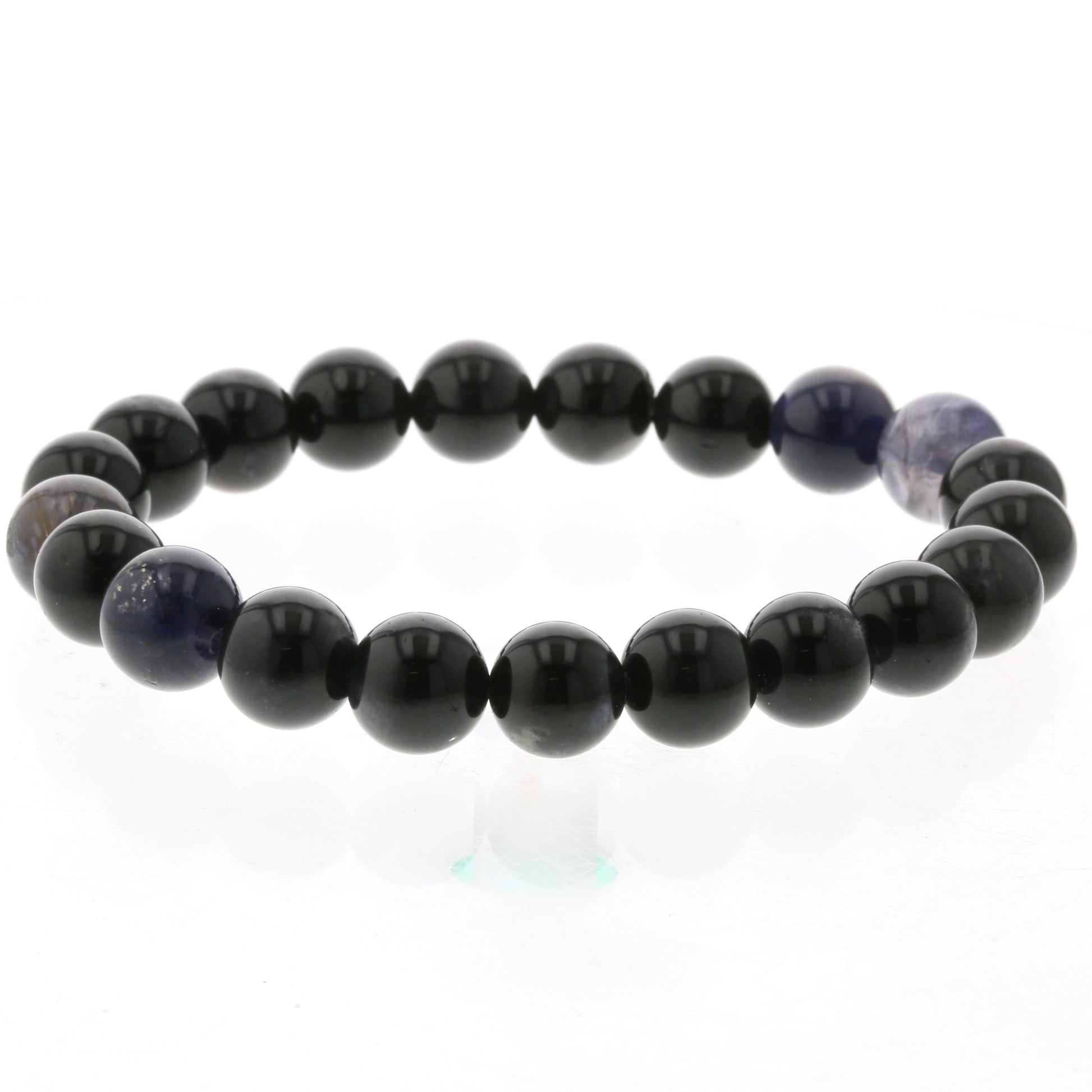 最高級（5A） ブラックスター アイオライト ブレスレット 10mm玉 No.20  [ 画像現物・一点物 ]    [ 画像現物・一点物 ]  パワーストーン 天然石 FORESTBLUE フォレストブルー【4931】