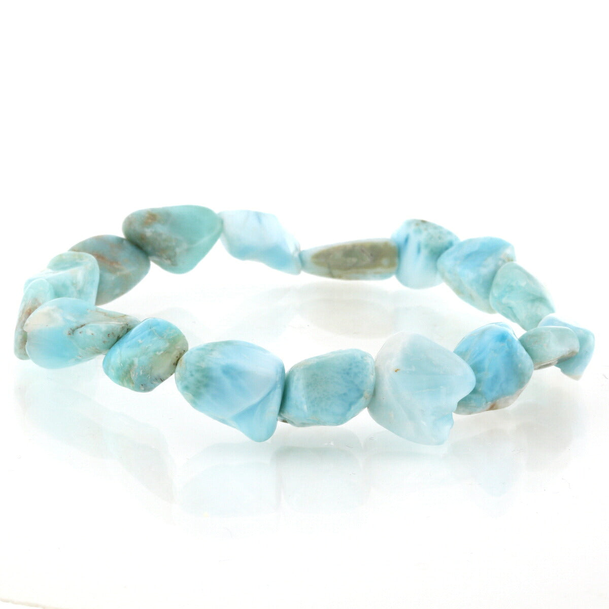 ラリマー イレギュラー ブレスレット No.35  [ 画像現物・一点物 ]   パワーストーン 天然石 FORESTBLUE フォレストブルー【4986】