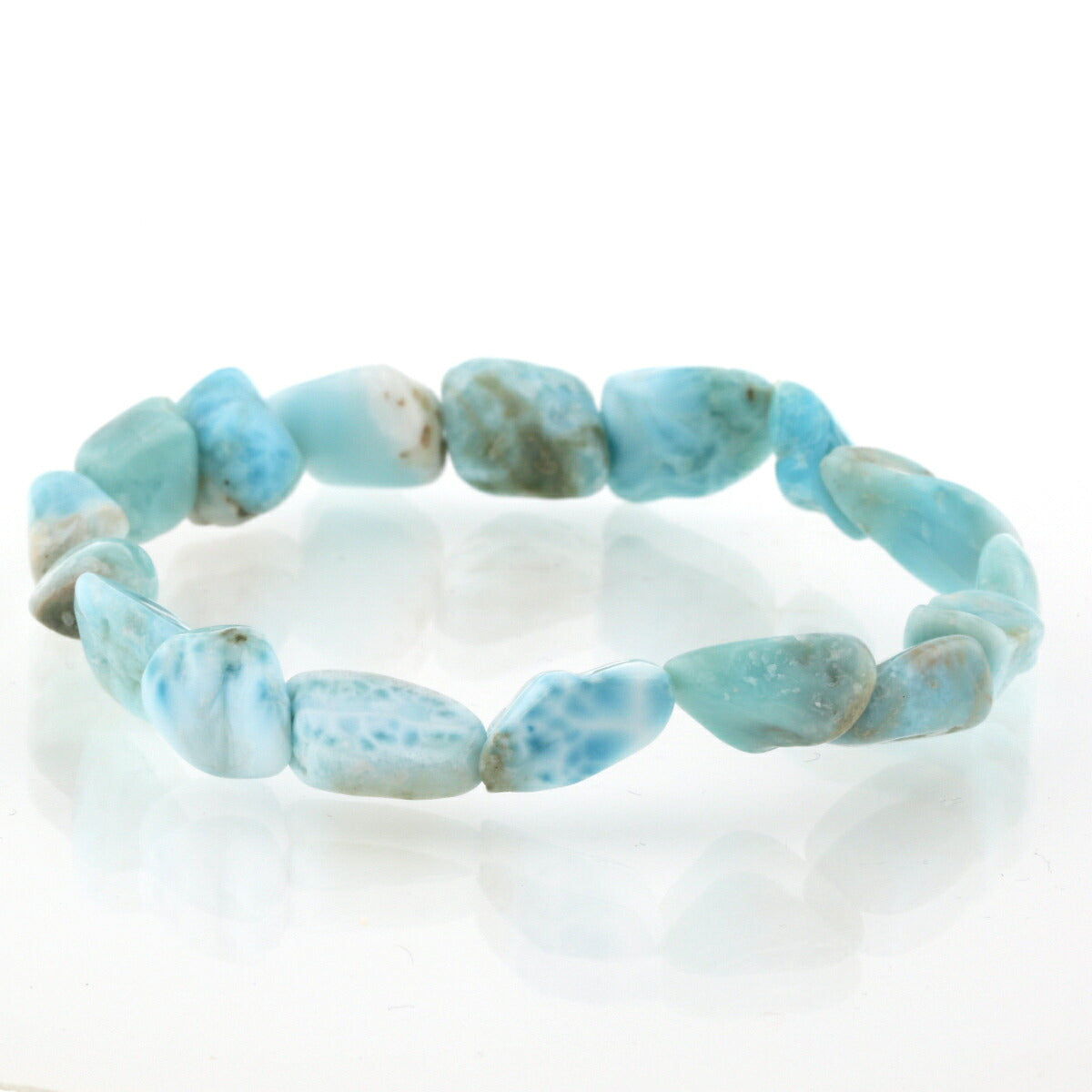 ラリマー イレギュラー ブレスレット No.35  [ 画像現物・一点物 ]   パワーストーン 天然石 FORESTBLUE フォレストブルー【4986】