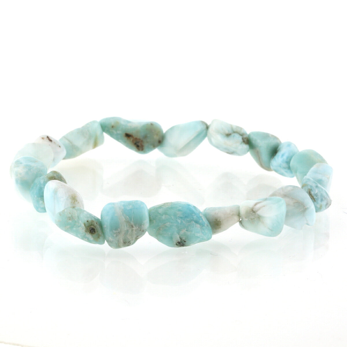 ラリマー イレギュラー ブレスレット No.36  [ 画像現物・一点物 ]   パワーストーン 天然石 FORESTBLUE フォレストブルー【4987】