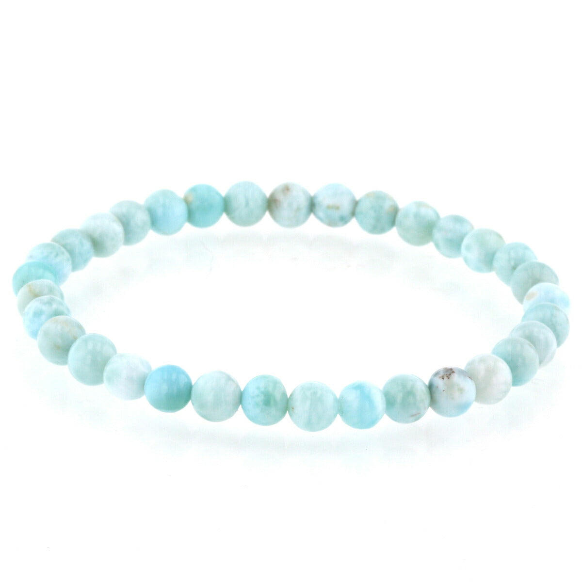 4A ラリマー ブレスレット 6mm玉 No.37  [ 画像現物・一点物 ]   パワーストーン 天然石 FORESTBLUE フォレストブルー【4988】