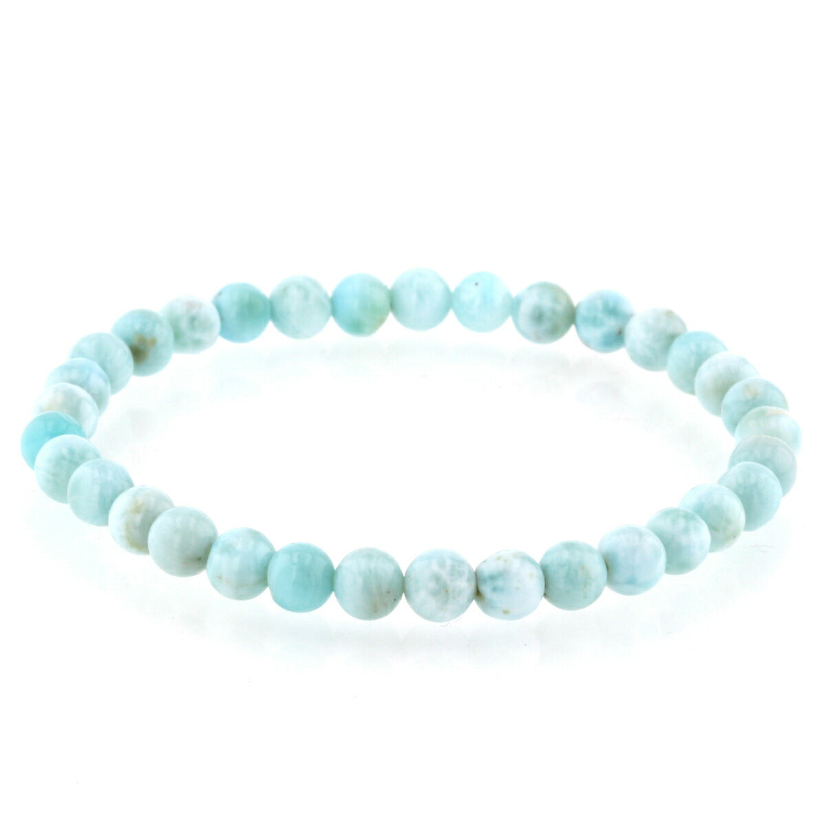 4A ラリマー ブレスレット 6mm玉 No.37  [ 画像現物・一点物 ]   パワーストーン 天然石 FORESTBLUE フォレストブルー【4988】