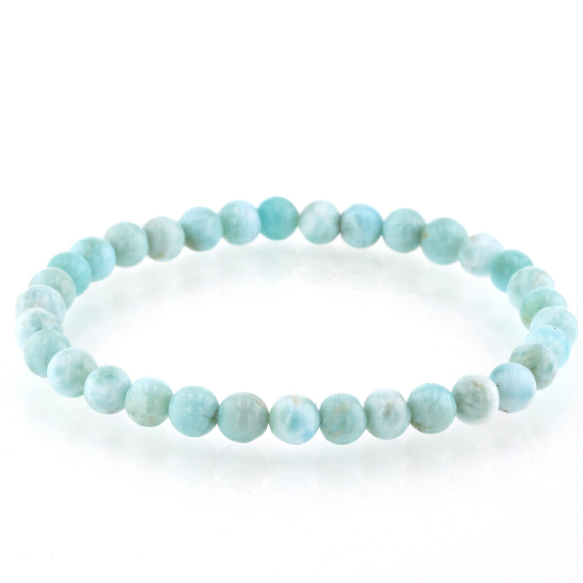 4A ラリマー ブレスレット 6mm玉 No.37  [ 画像現物・一点物 ]   パワーストーン 天然石 FORESTBLUE フォレストブルー【4988】